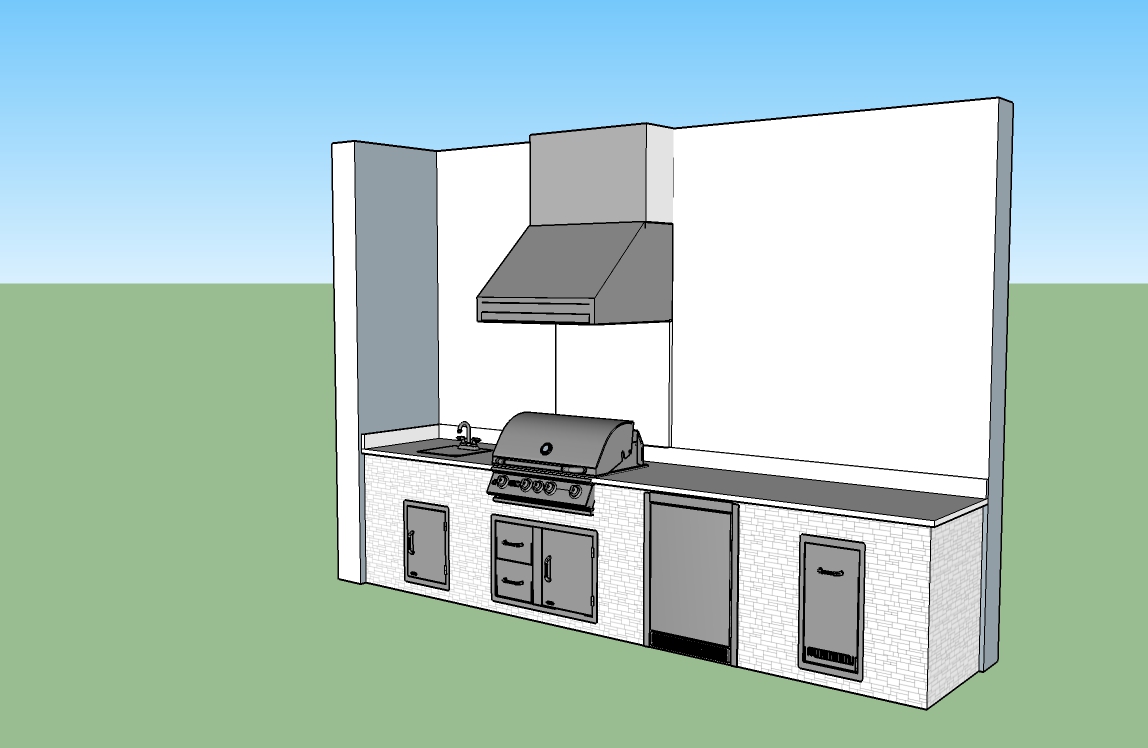 sketchup outdoor kitchen