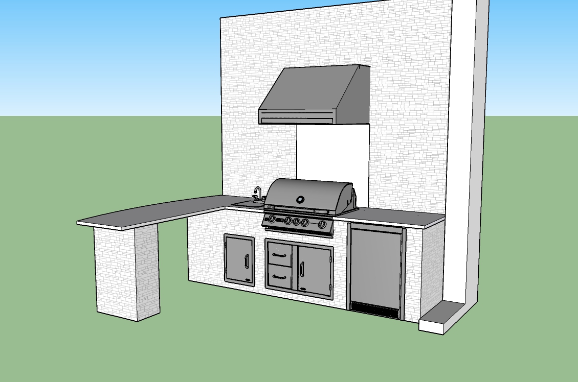 outdoor kitchen sketchup